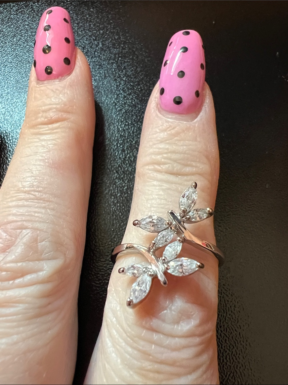 Silver Butterfly Crystal Cubic Zirconia Ring